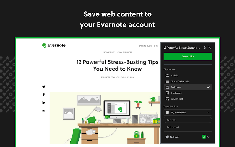 Evernote clipper extension