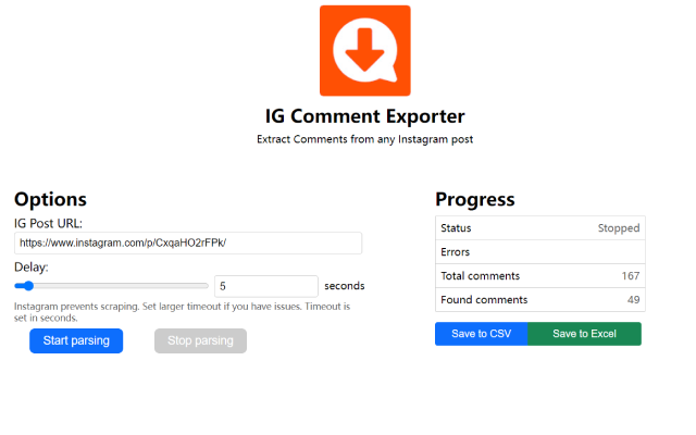 Ig comment export tool