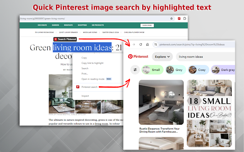 Pinterest search extension