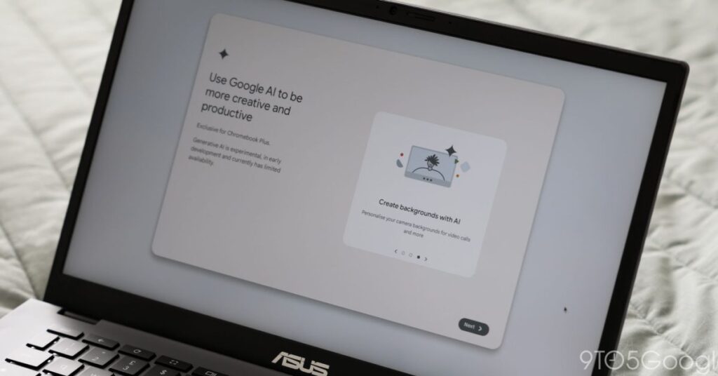 Chromebook plus startup screen with ai updates.jpg